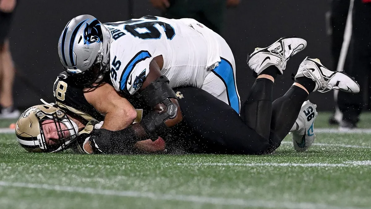 Broncos and Panthers Players Clash Twice in Minute of Wet Mayhem